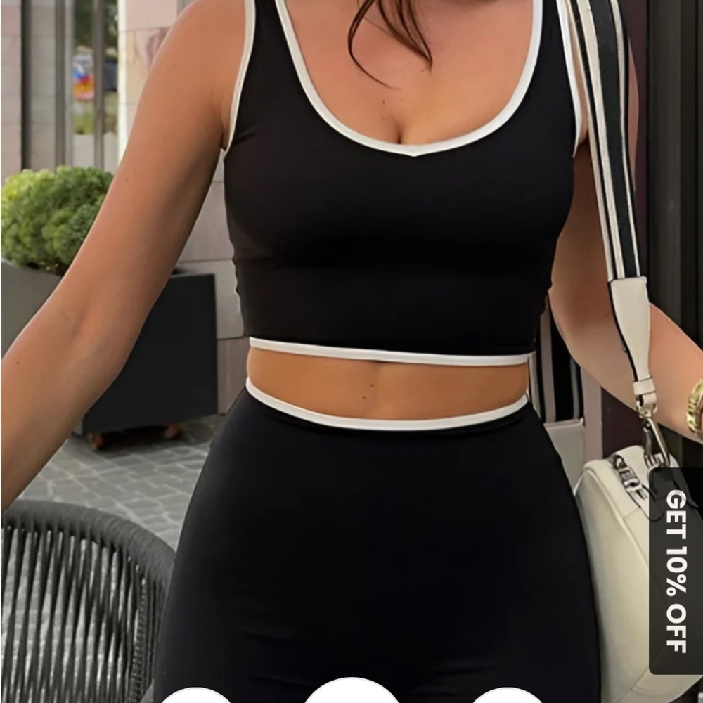 Commense Black and White Contrast Trim Set